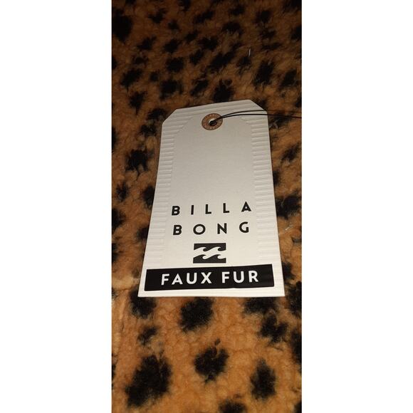 NWT - Billabong Half Zip Sherpa Teddy Fleece Pullover Cheetah Leopard Size: S - Picture 6 of 7